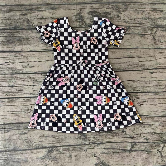 Baby Girls Black Cartoon Knee Length Dresses