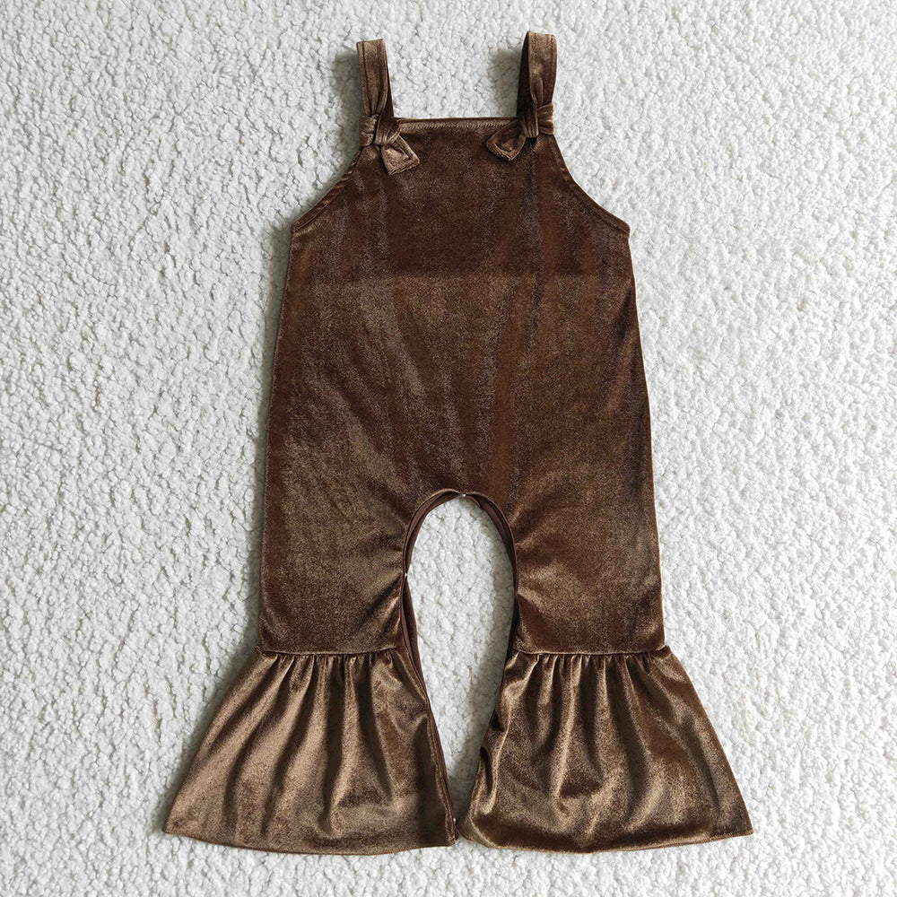 Baby Girls Velvet Strap Jumpsuits Overalls