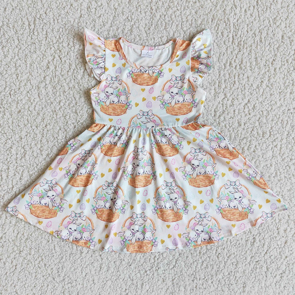 Easter flutter sleeve bunny dresses