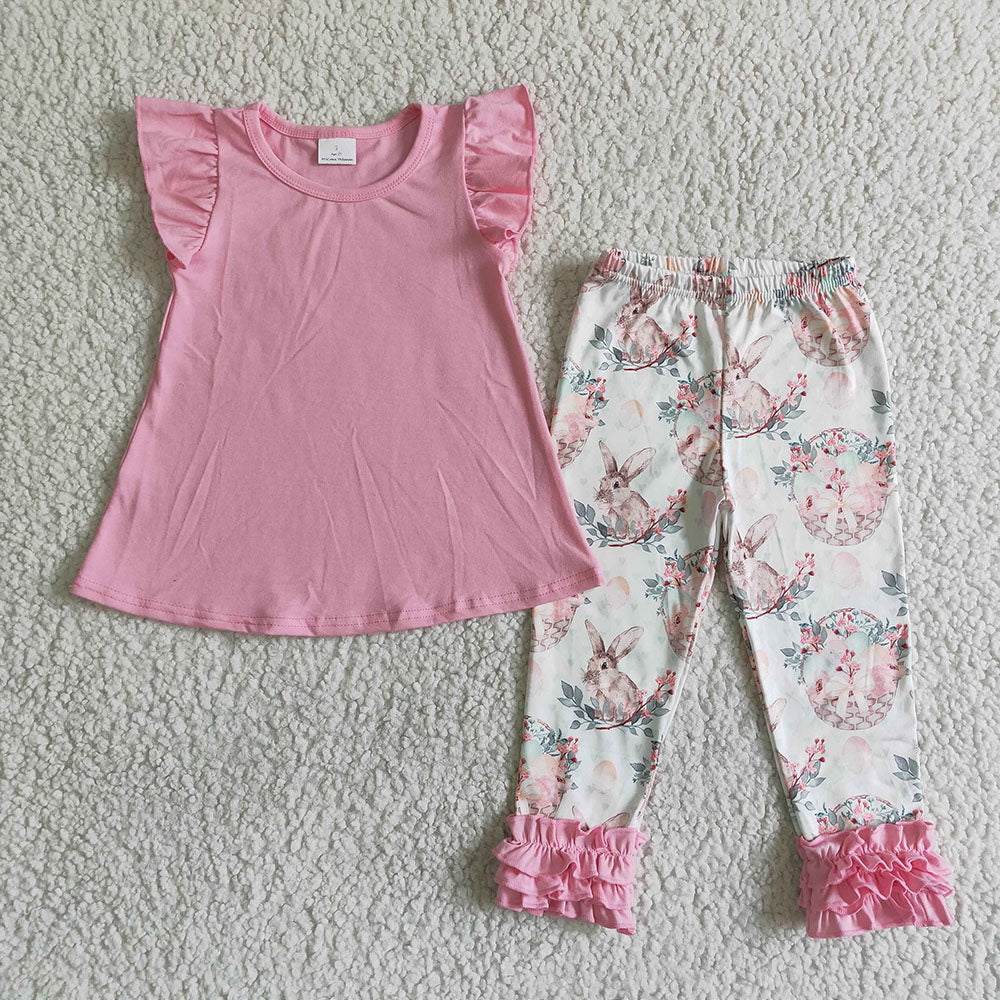 Baby Girls Easter pink tunic icing legging pants clothing sets