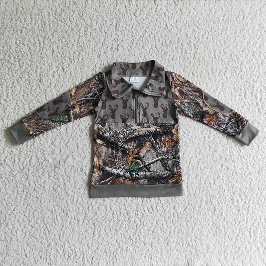 Baby boys green camo pullover shirts Tops