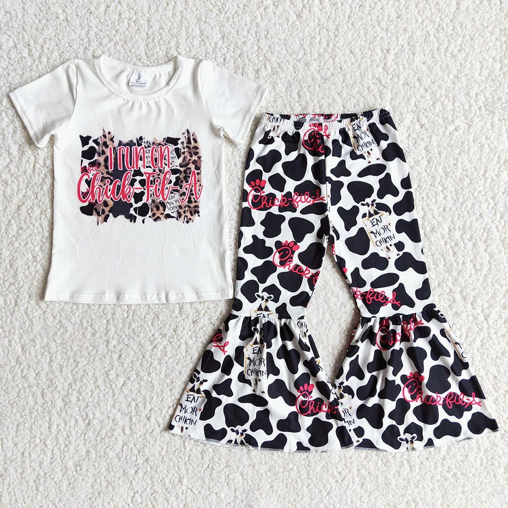 Baby Girls Cowprint bell pants sets