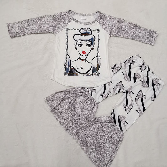 Baby girls princess crystal shoes bell pants clothes sets