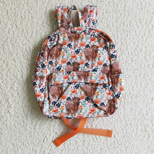 Orange Flowers Cow Heifer back bags