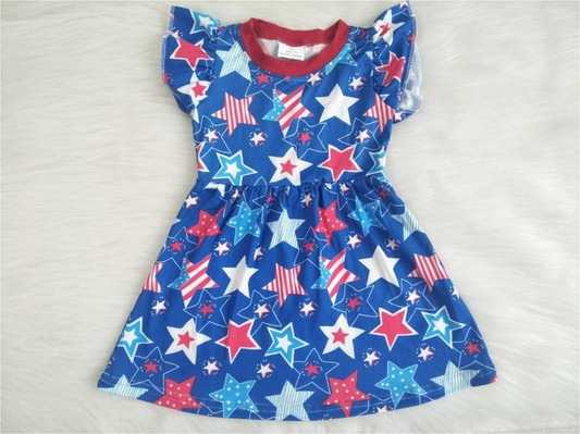 4th of July Star flutter sleeve dresses