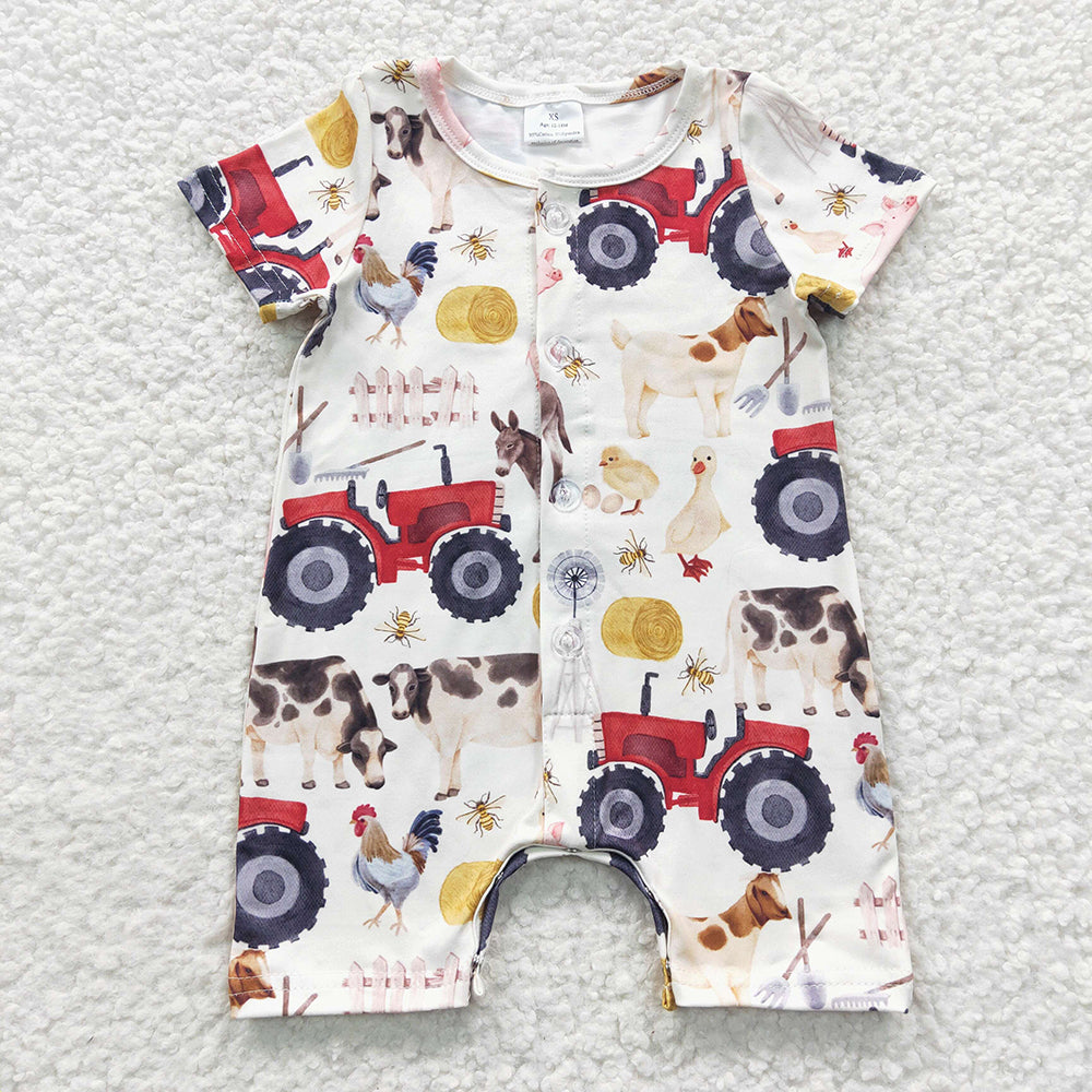 Baby Boys Farm Summer Rompers