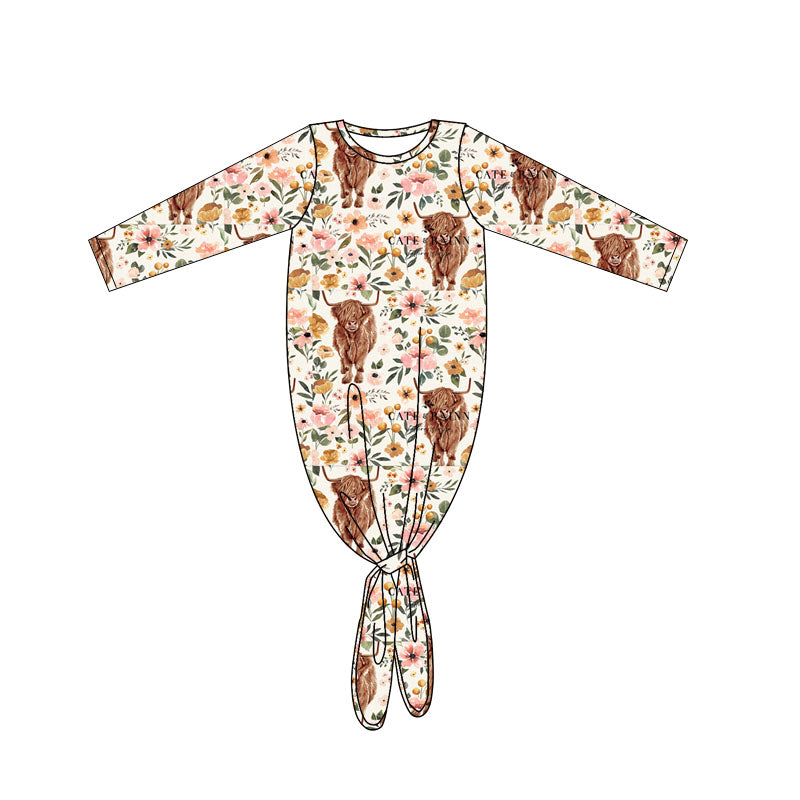 Baby newborn western pink cow gowns