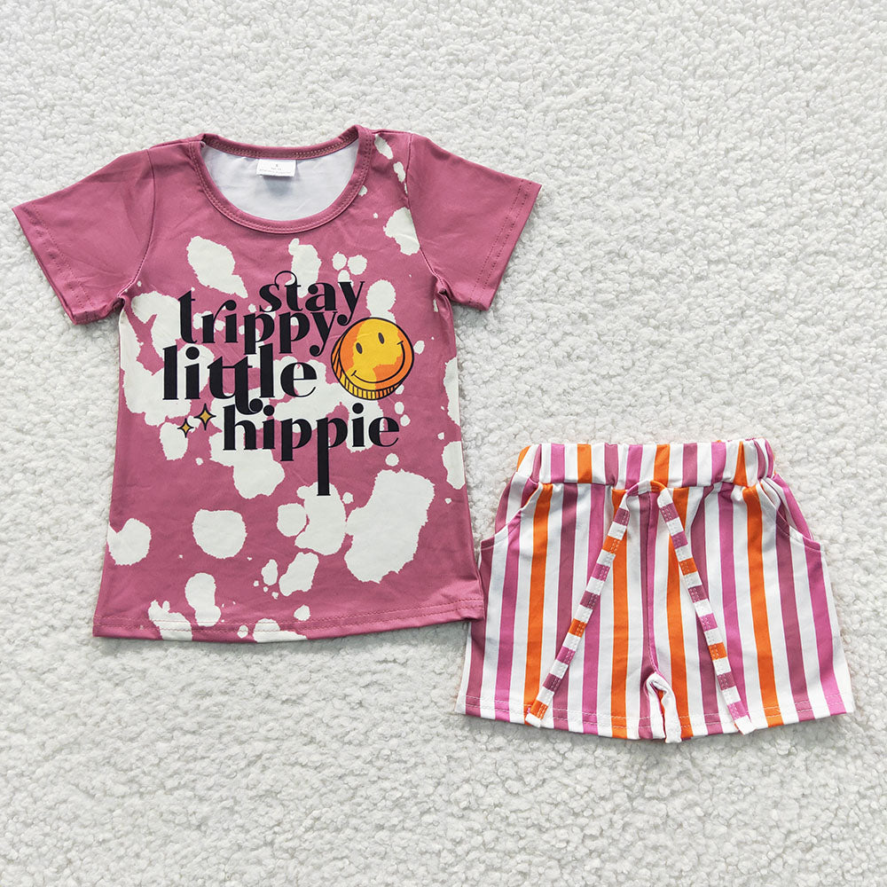 Baby Girls Hippie Tee Summer Shorts Sets