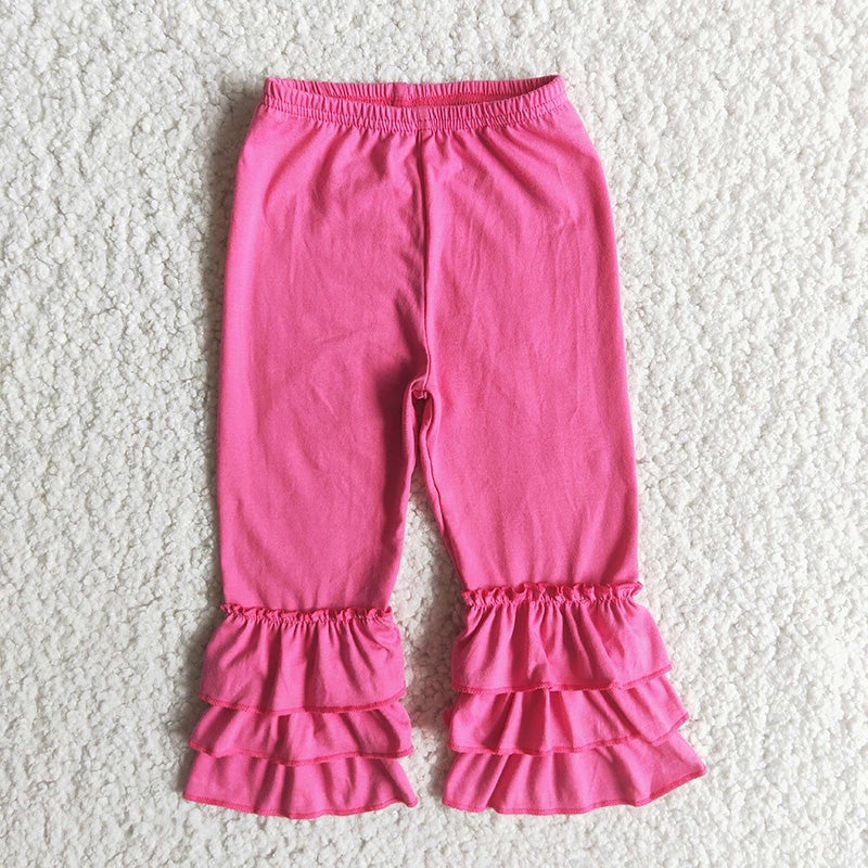 Hotpink triple ruffle pants