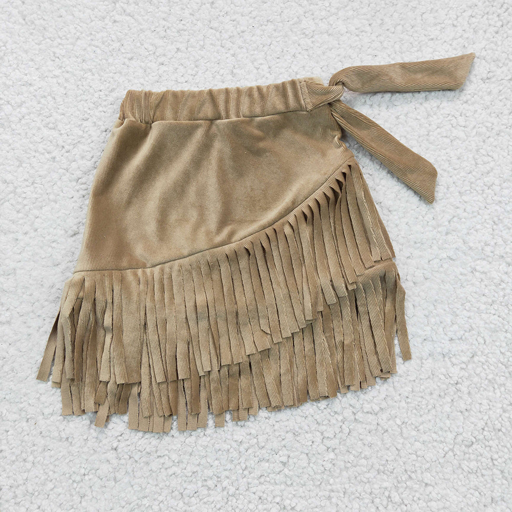 Baby Girls Thick fabric Ivory Tassel Ruffle Skirts