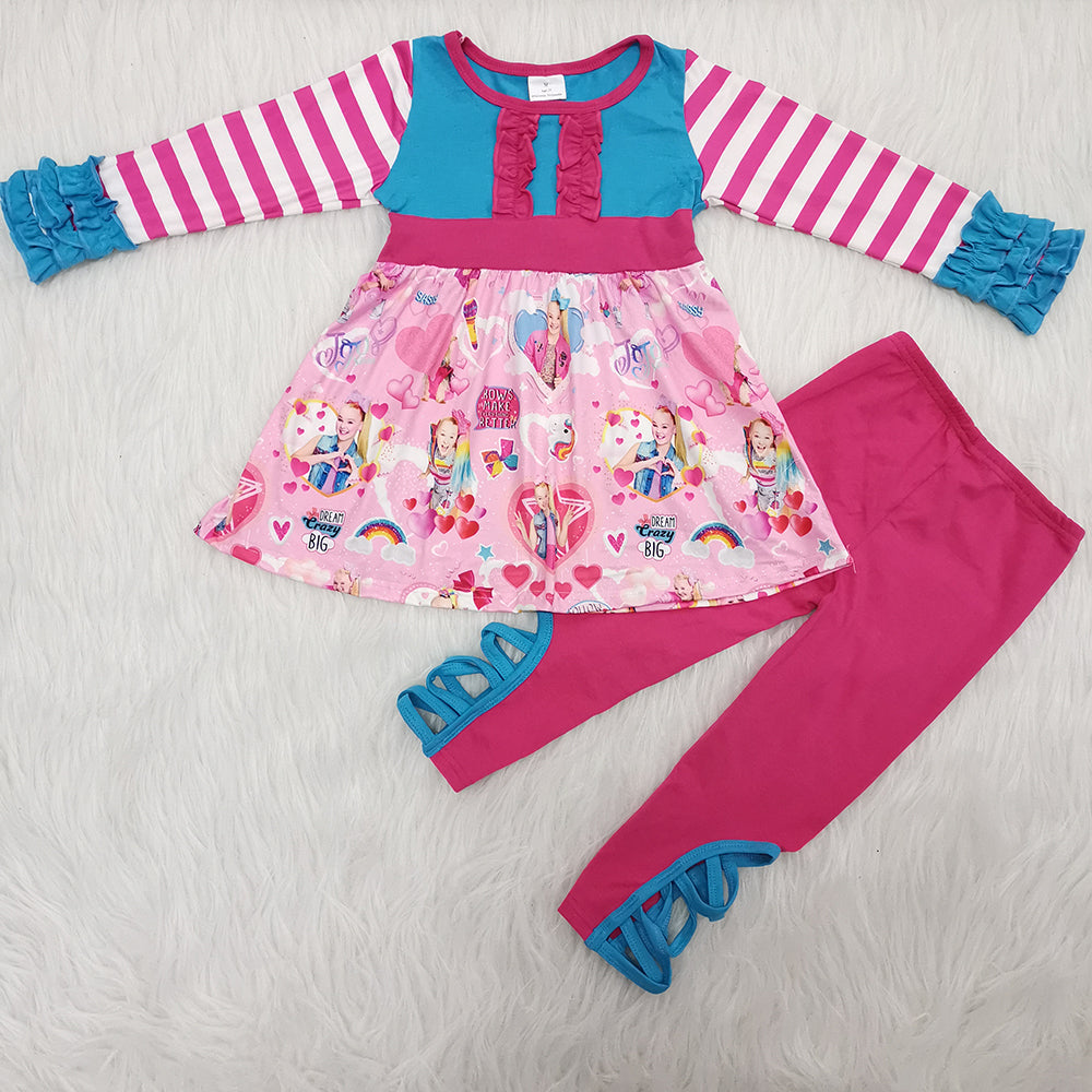 Valentines pink blue stripe sets