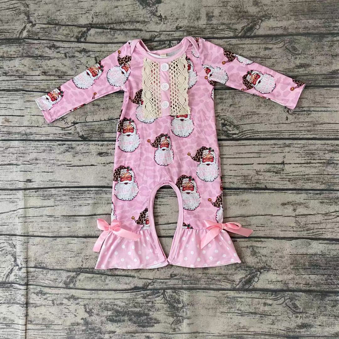 Pink santa rompers