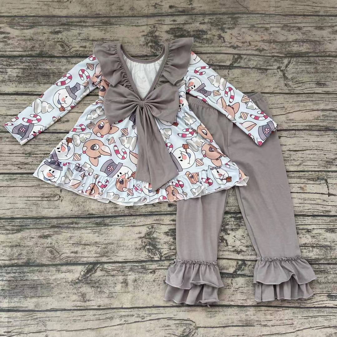 Grey Christmas Cartoon Bow sets