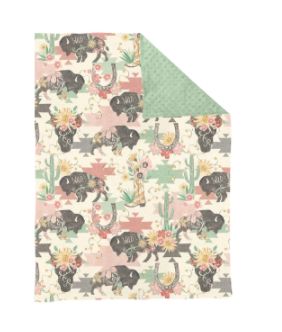 Baby kids cow green color western blankets