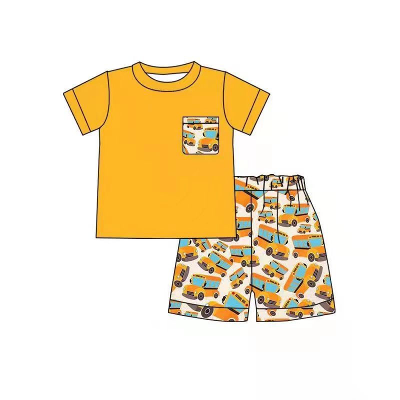 Baby boy back to school pocket shorts sets