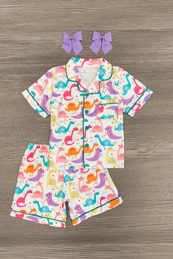 Baby girls boys dinosaur shorts pajamas sleepwear