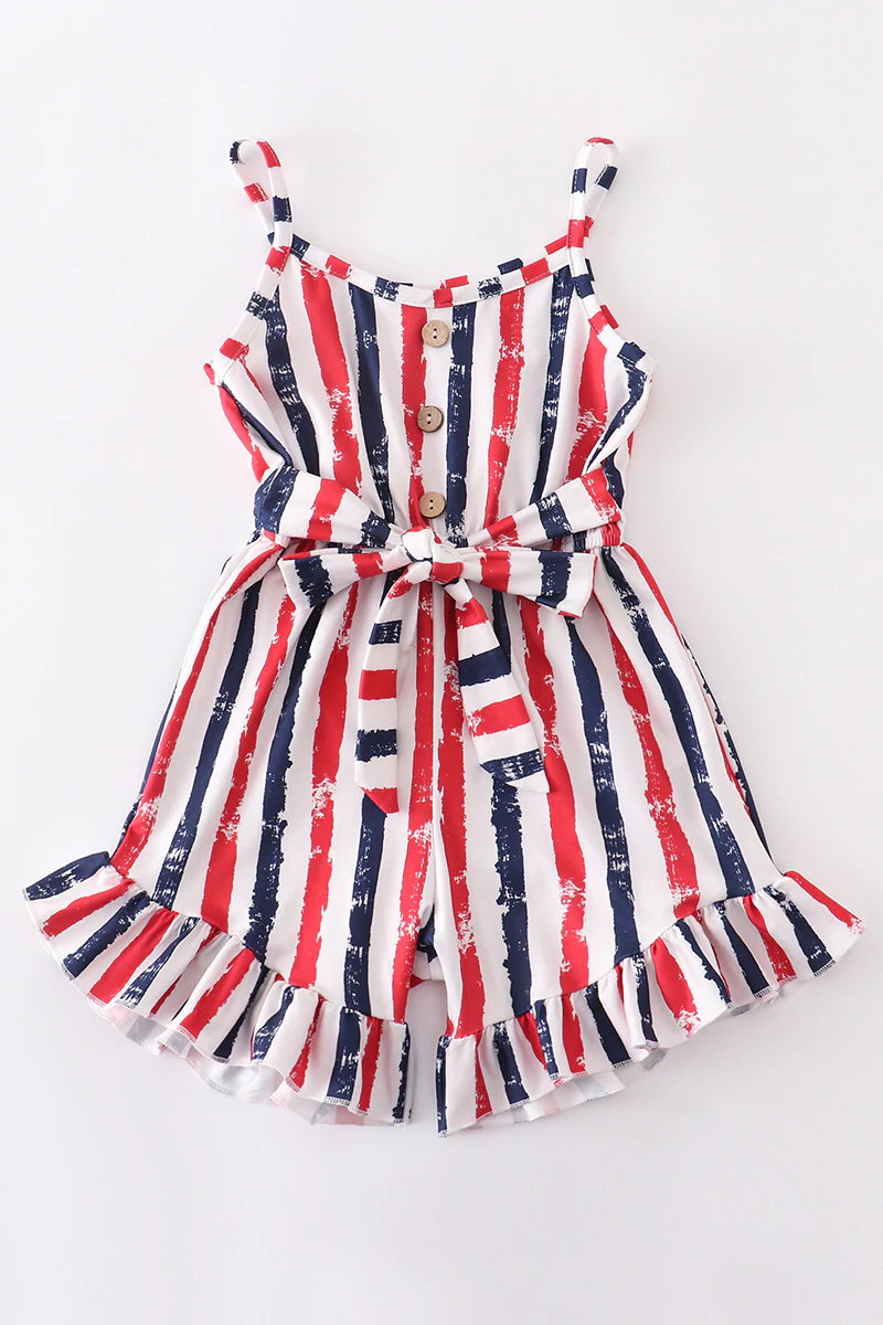 Baby girls 4th of July stripe Jumpsuits