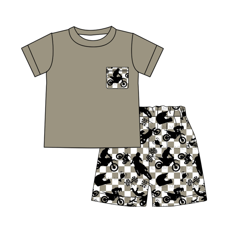 Baby boys motorbike pocket shorts sets
