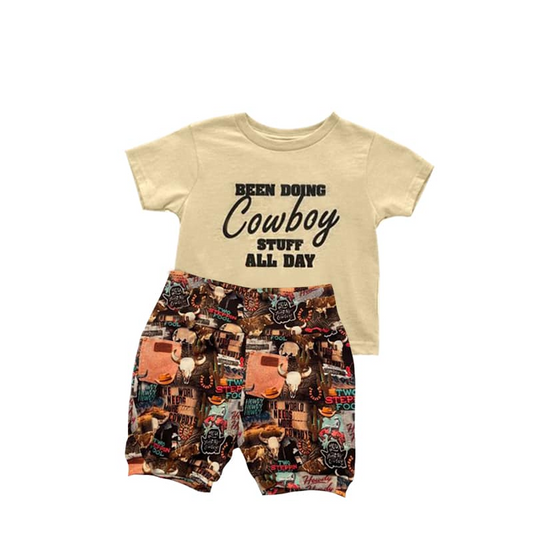 Baby boys cowboy stuff shorts set