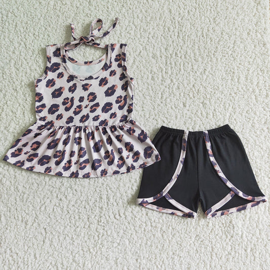 Baby girls Leopard summer shorts sets