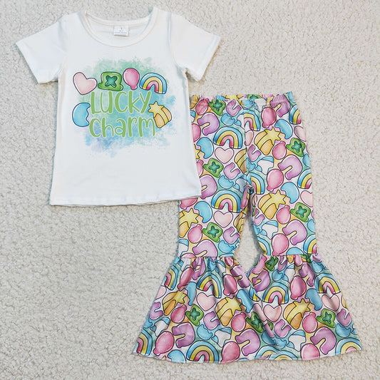 Baby Girls Lucky St Patrick Day Bell Pants sets