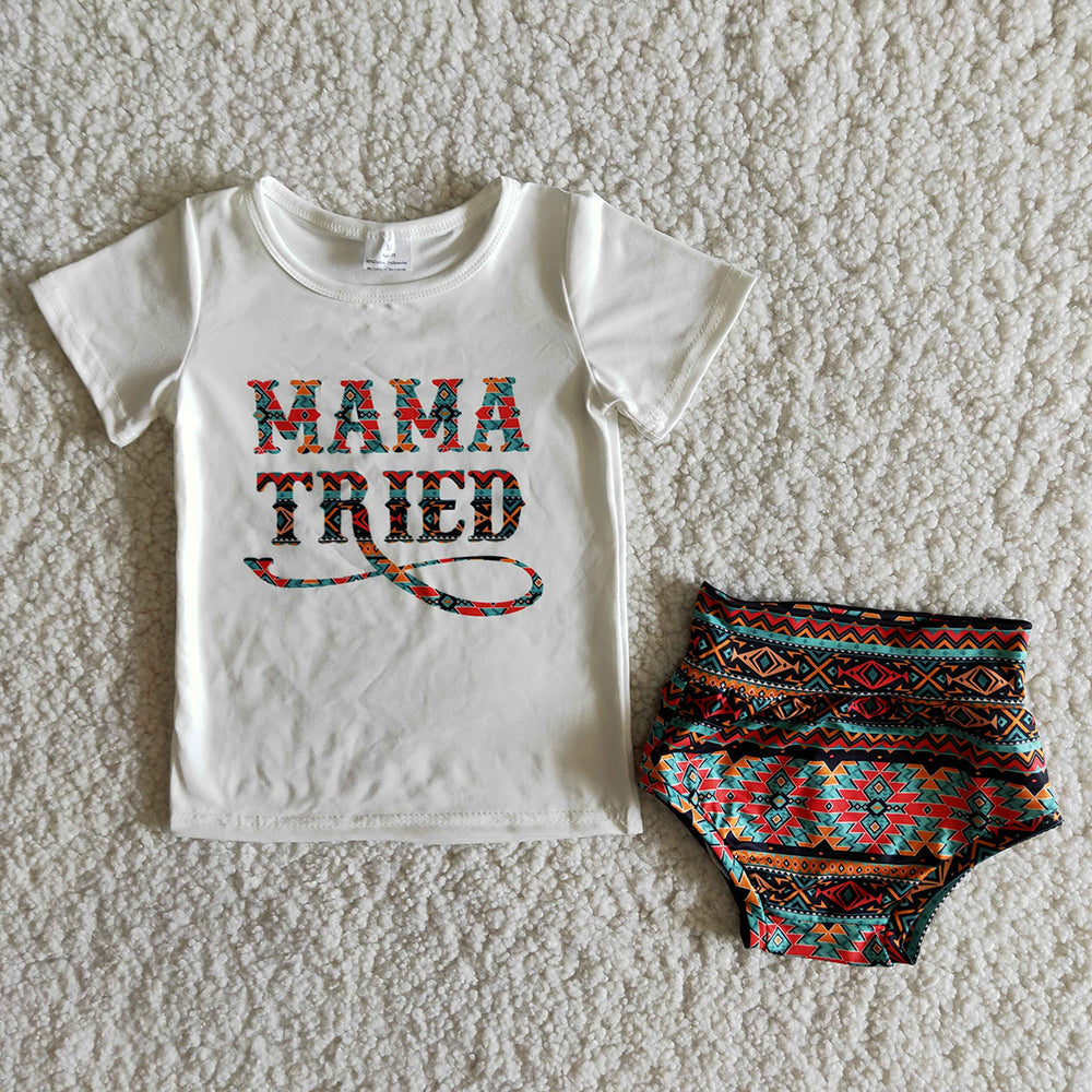 Letter Bohemian style bummie set
