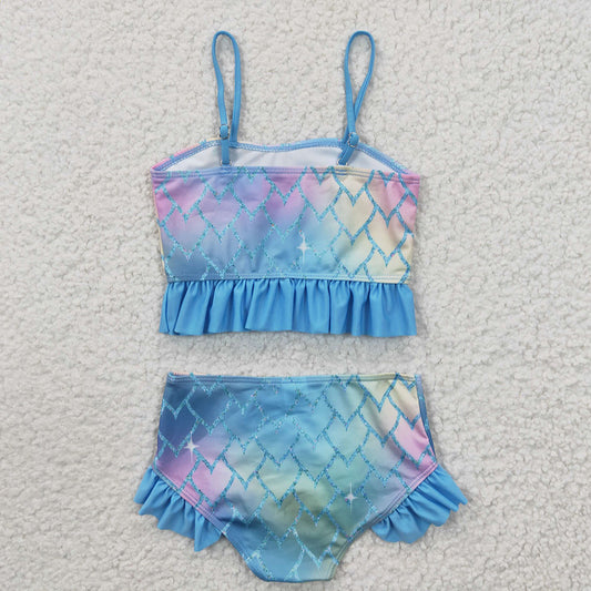 Baby Girls Mermaid Scale Two Pieces Swimsuits