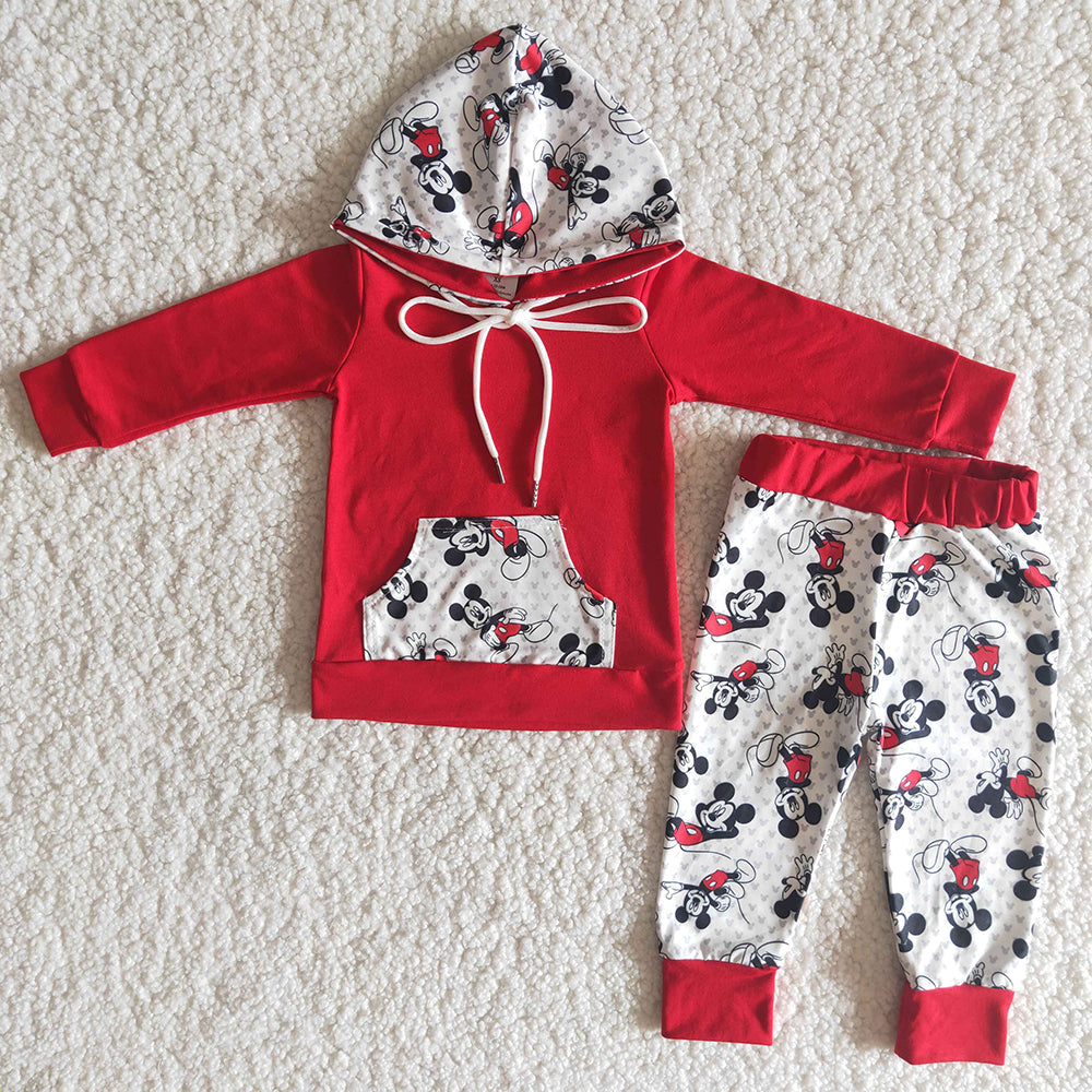 Baby boys red hoodie long seelve sets