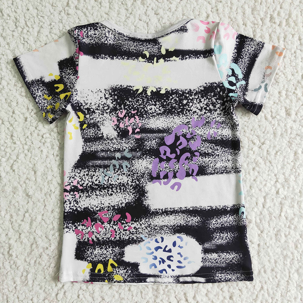 Baby girls mini tie dye short sleeve shirts