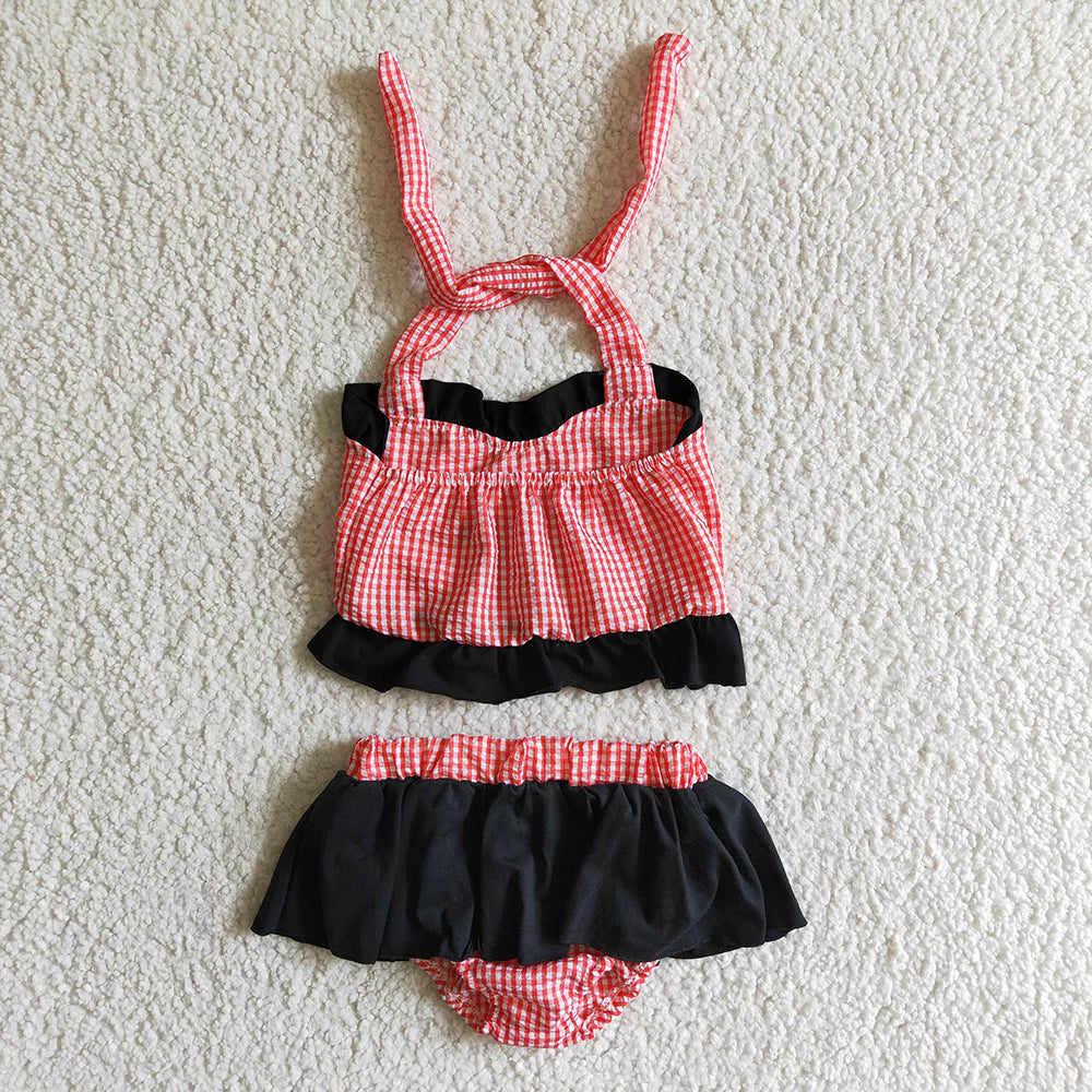 Baby Girls summer cartoon halter 2pcs swimsuits