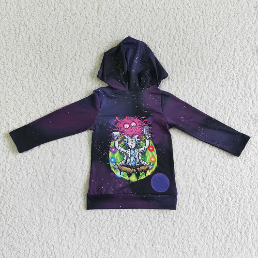 Baby boys hooded Halloween long sleeve tie dye tops