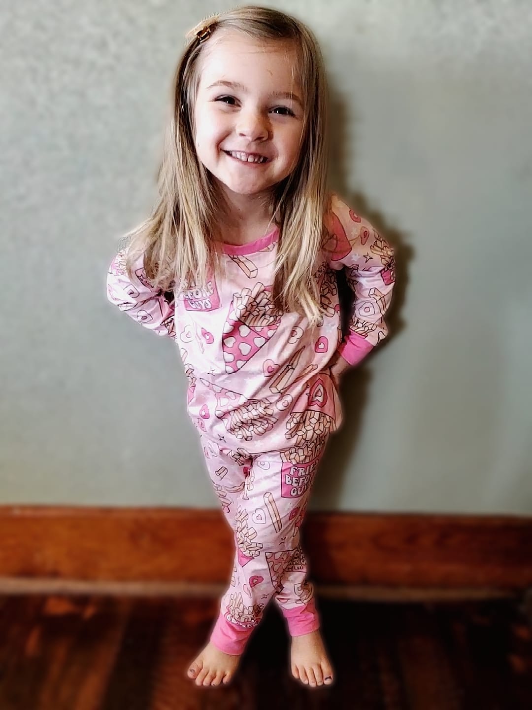 Baby Girls pink Valentines pajamas sets 1