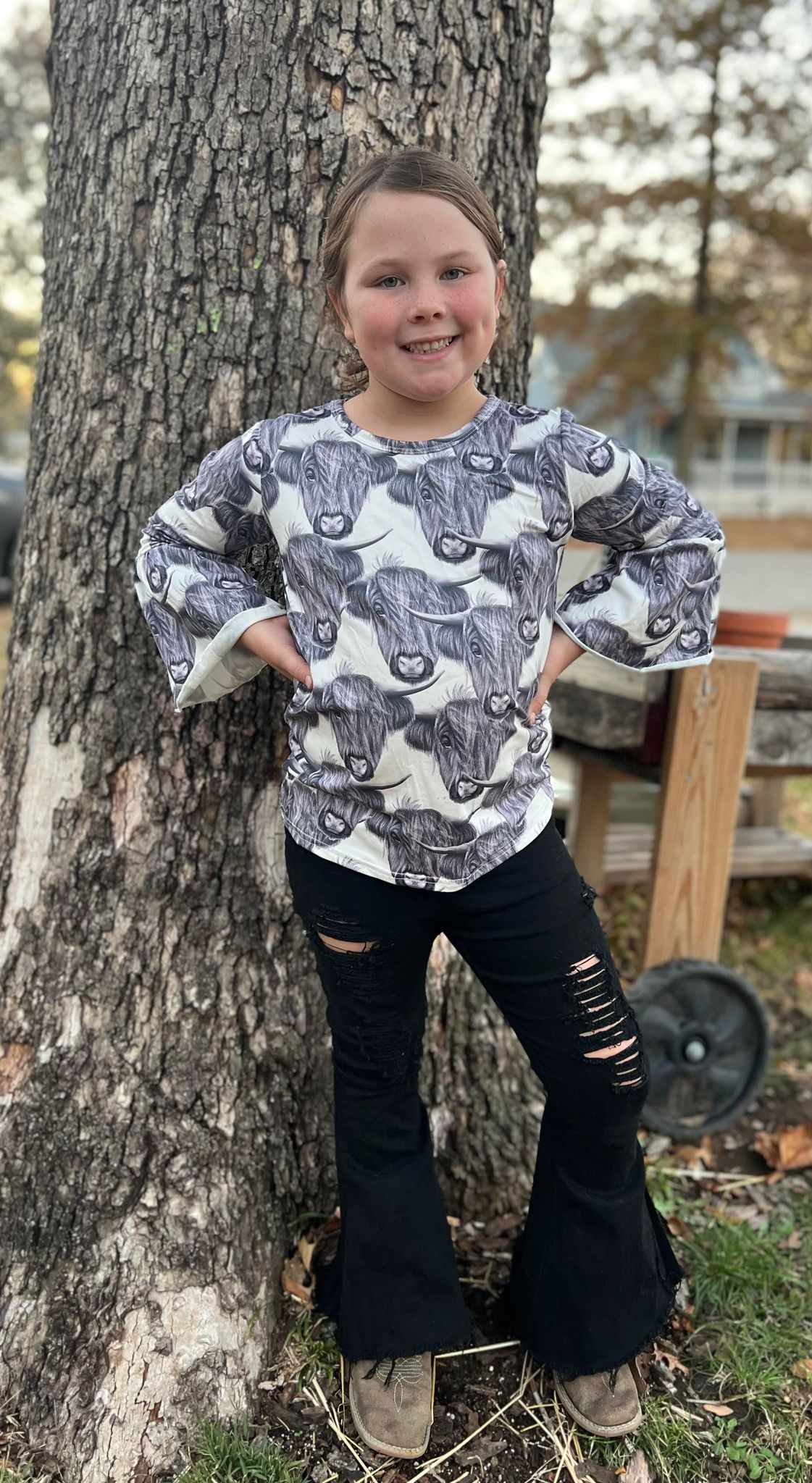 Baby girls black fall Moody shirts