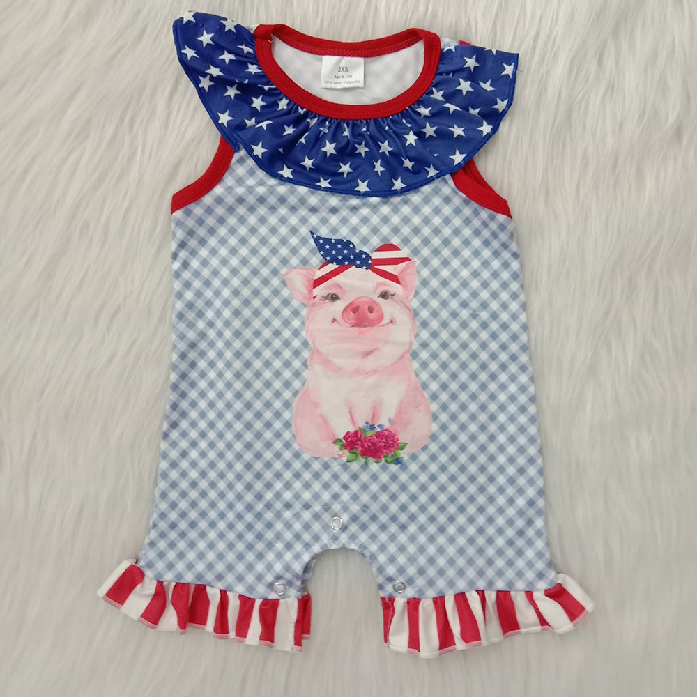 Stars and Stripes pig romper