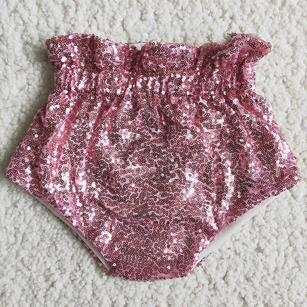 Sequin pink soft baby bummie
