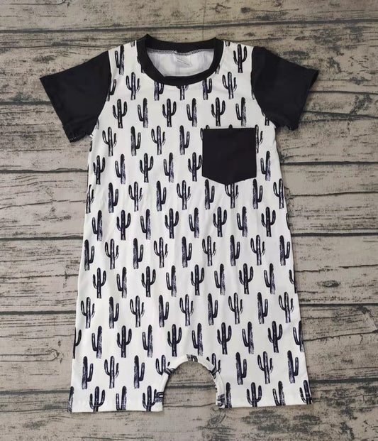 Baby boys summer cactus black rompers