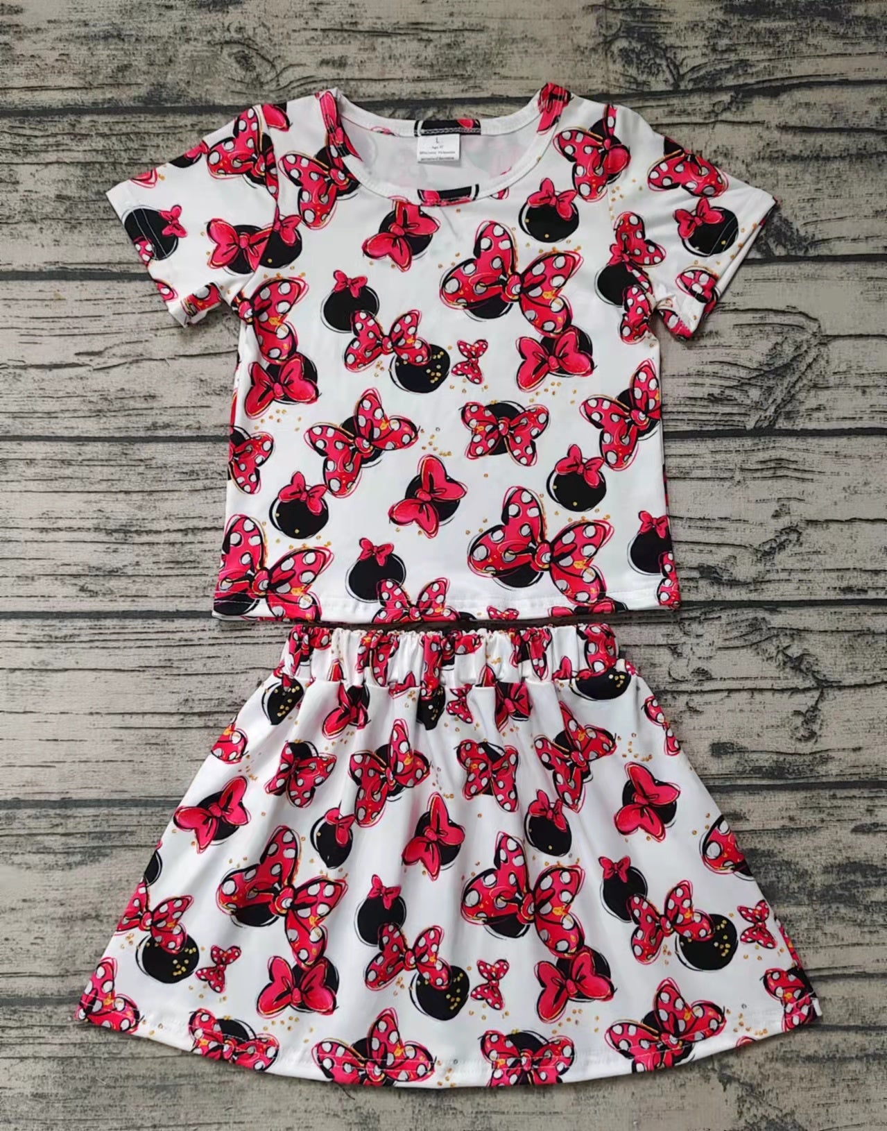 Baby girls cartoon bow skirts sets