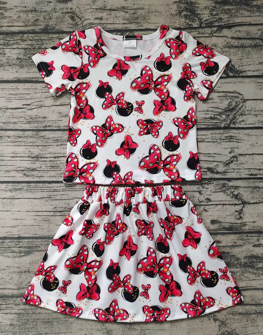 Baby girls cartoon bow skirts sets