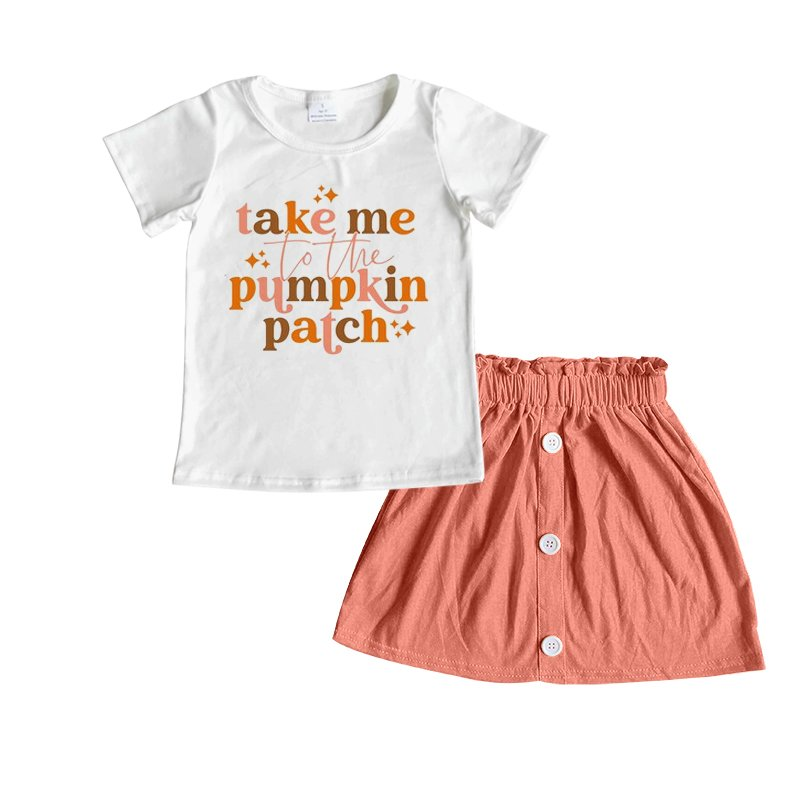 Baby girls take me to the pumpkin pink skirt sets