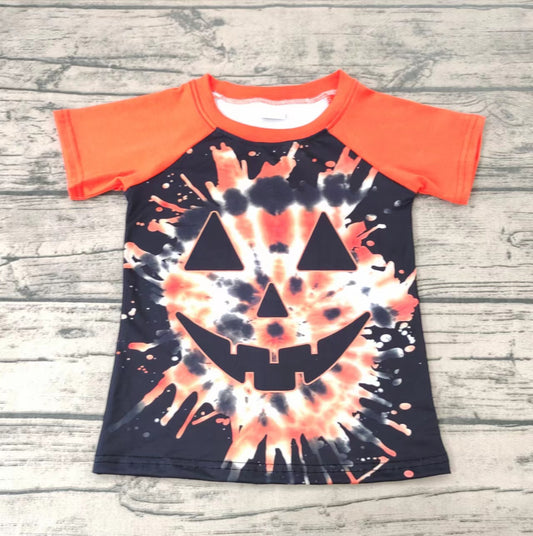 Baby kids Short Sleeve Halloween pumpkin face shirts