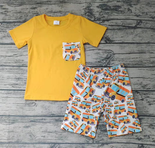 Baby boy back to school pocket shorts sets