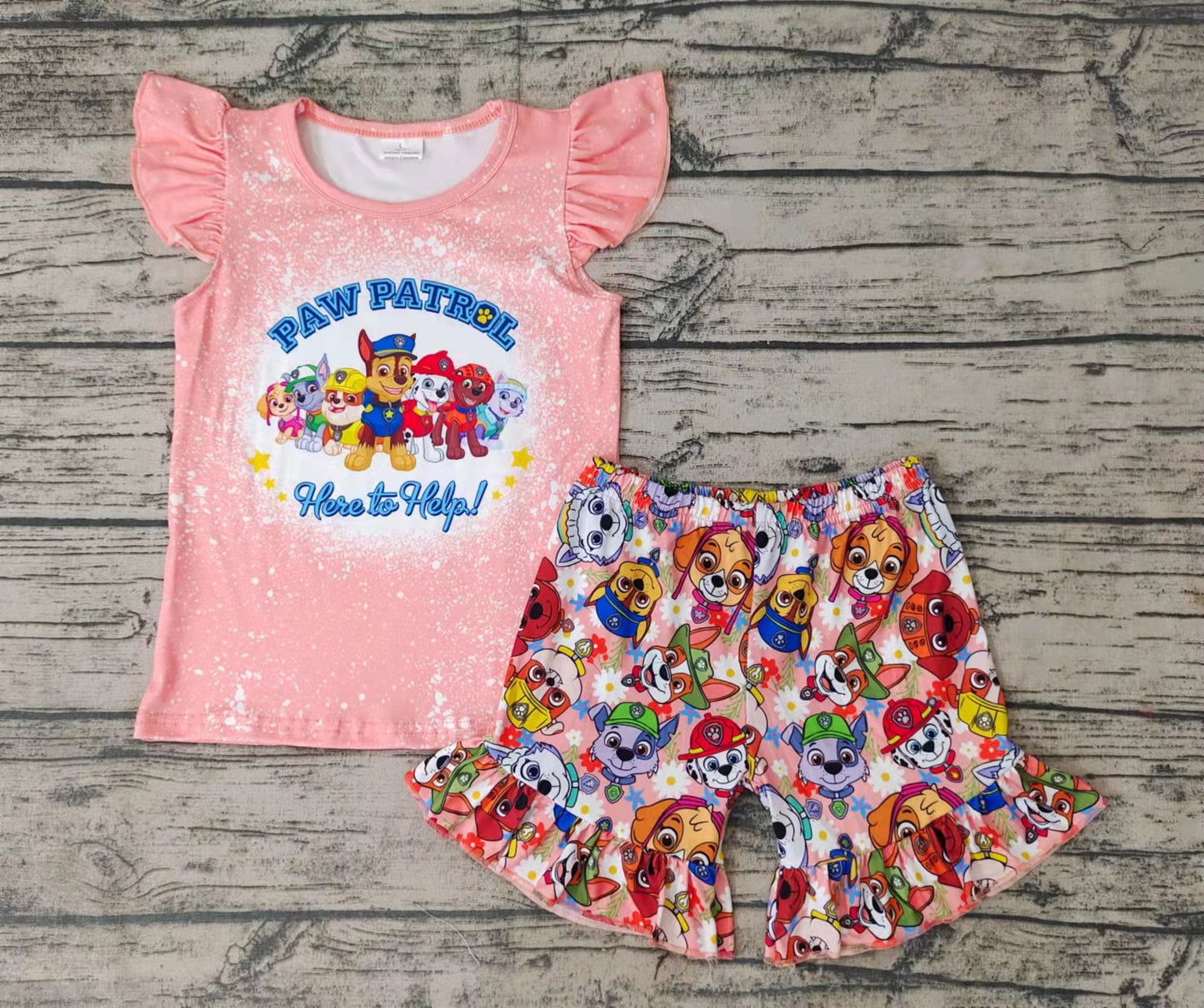 Baby girls cartoon dogs shorts sets