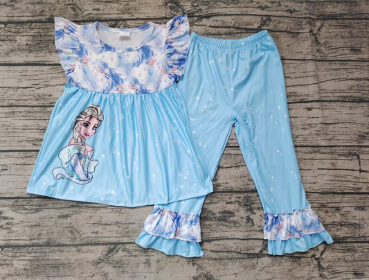 Baby Girls princess ruffle pants clothing sets 2