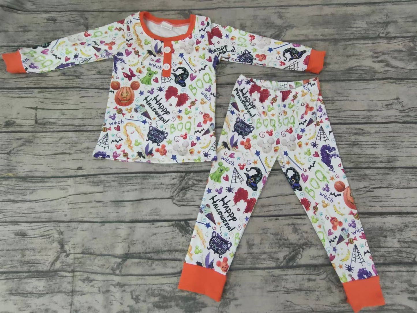 Baby girls halloween long sleeve pajamas sets