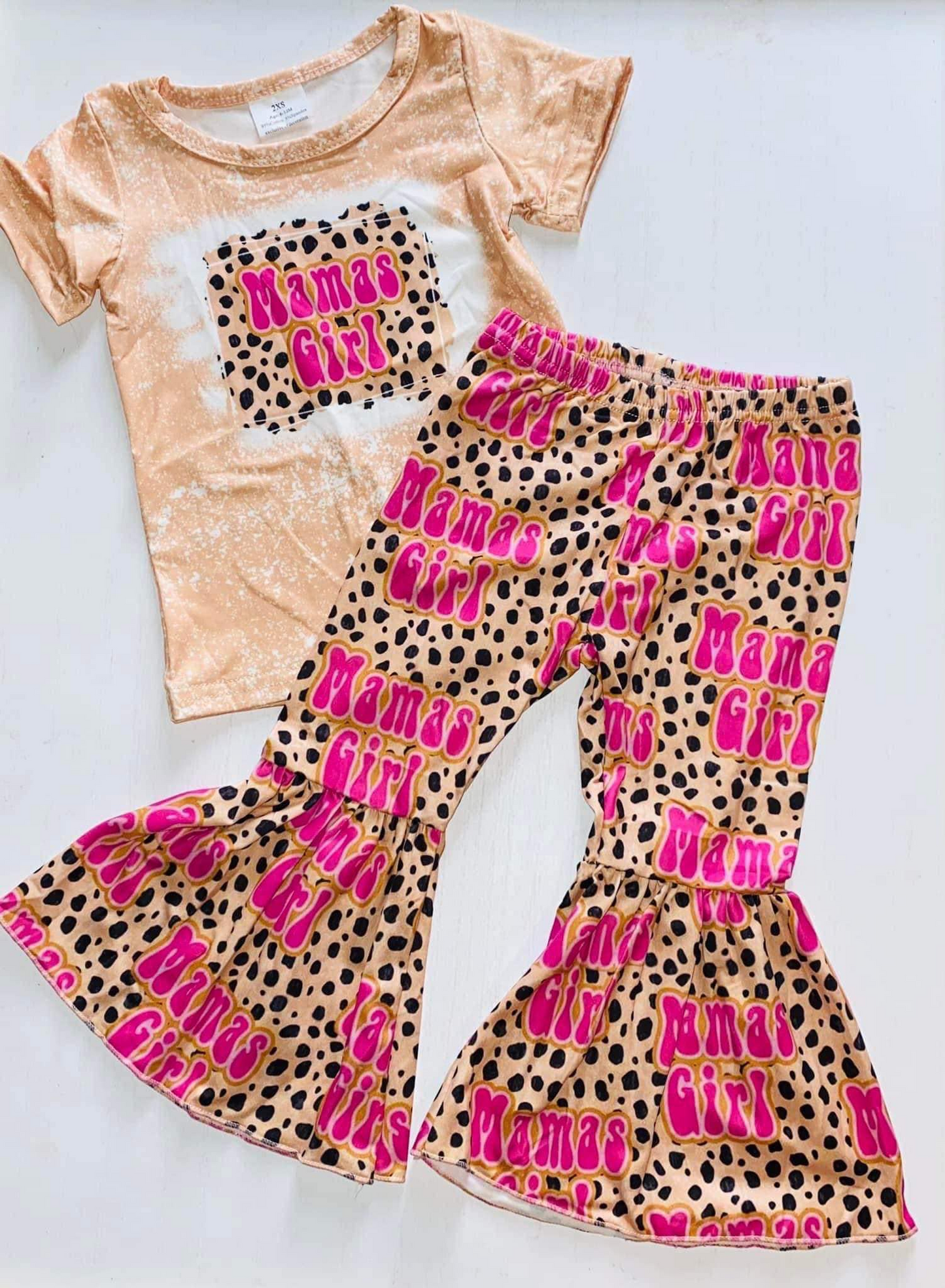 Baby mama's girl hotpink bell pants sets
