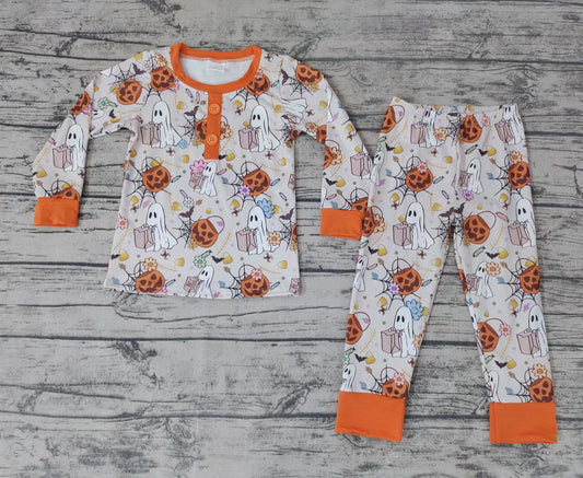 baby boys ghost pumpkin Halloween pajamas sets
