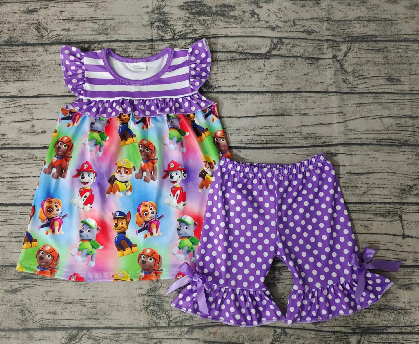 Baby girls dog cartoon summer shorts sets