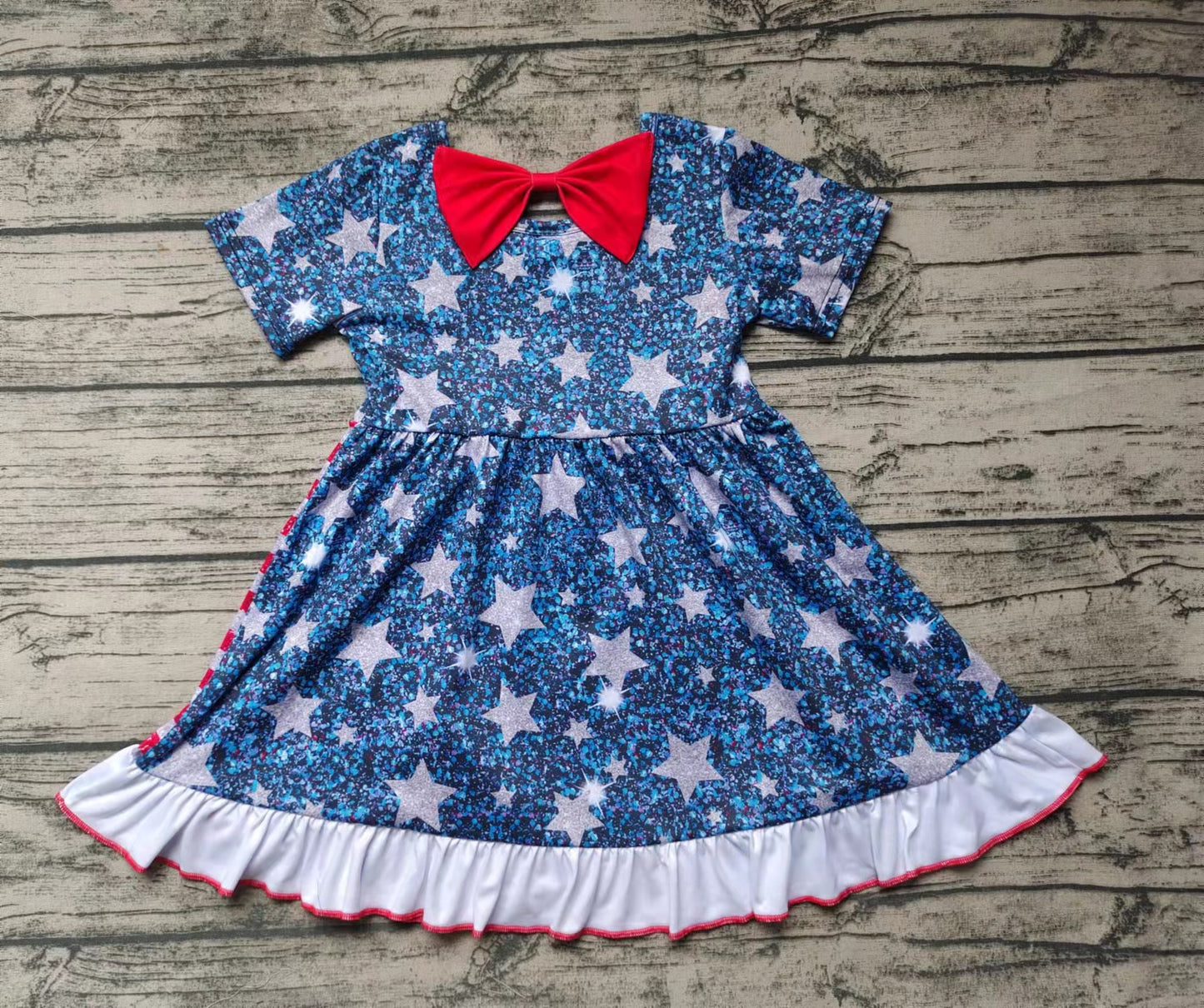 Baby girls summer 4th of july star dresses
