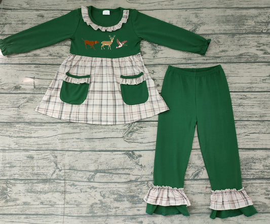 Baby girls duck deer dog hunting pants clothes sets