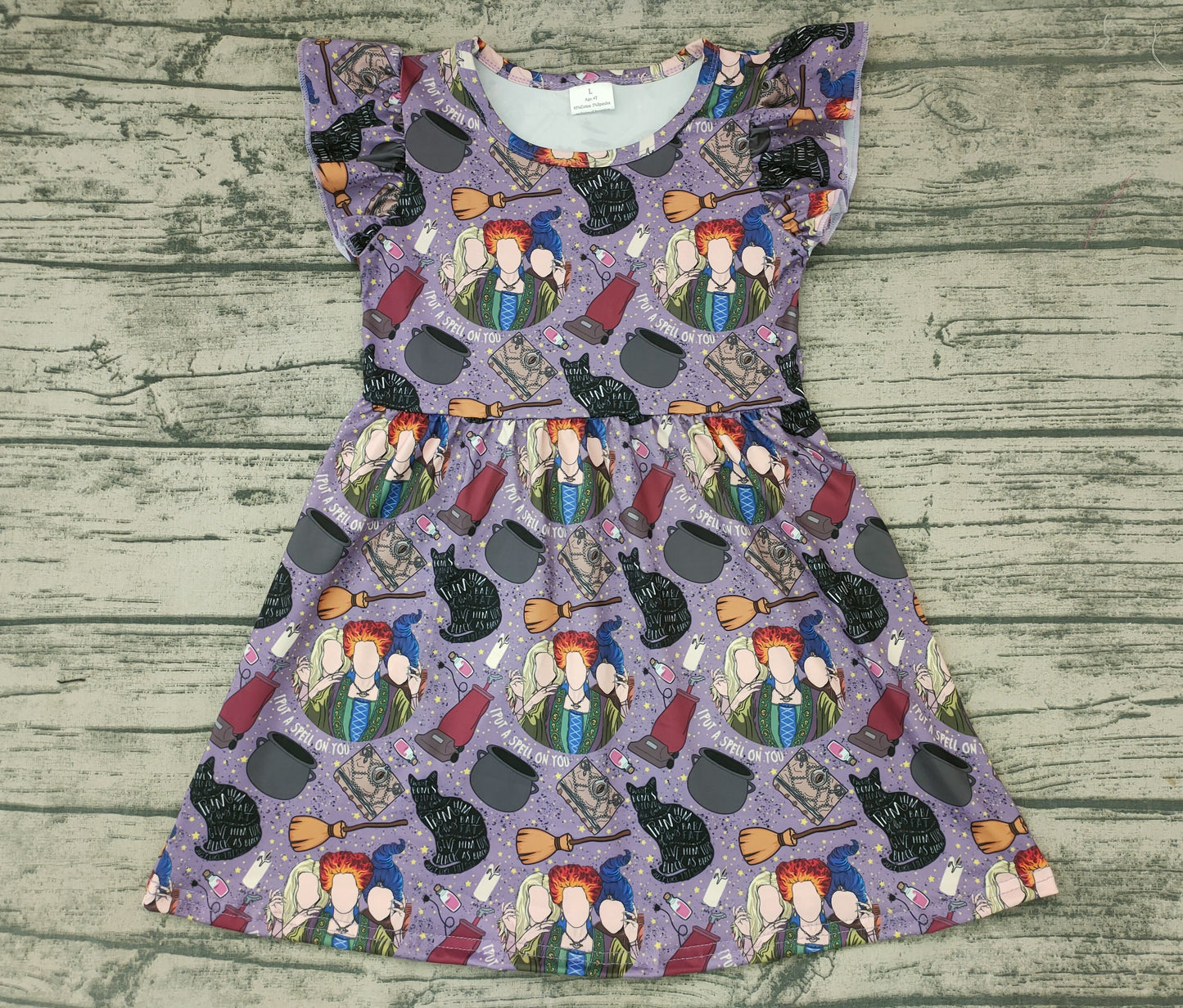 Baby girls Halloween witch flutter sleeve dresses